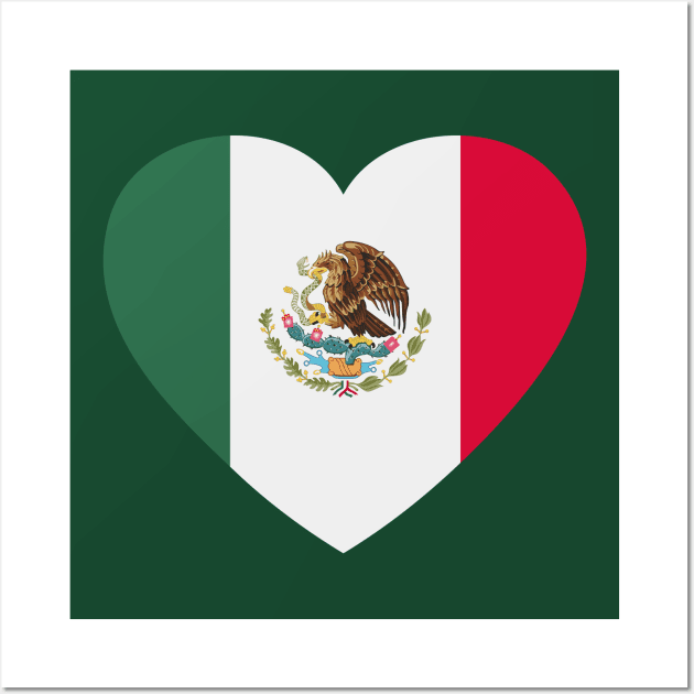 I Love Mexico // Heart-Shaped Mexican Flag Wall Art by SLAG_Creative